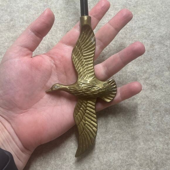 Vintage Flying Duck Brass Hook Cane Topper Handle Hunting Decor - Picture 4 of 4